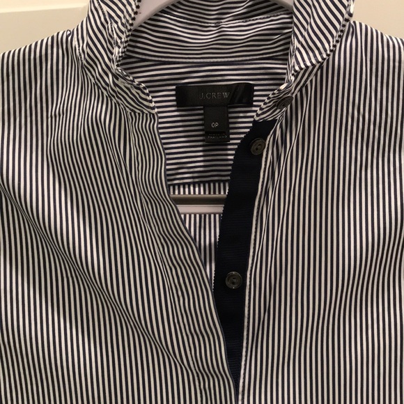 J. crew Navy striped button down tunic - Picture 3 of 4